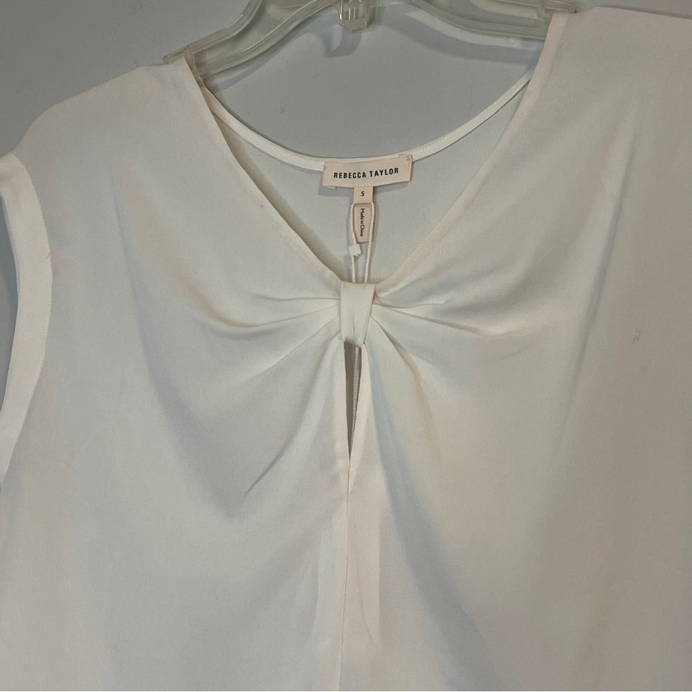 REBECCA TAYLOR Natalie Silk Top Ivory Size S - Picture 5 of 8